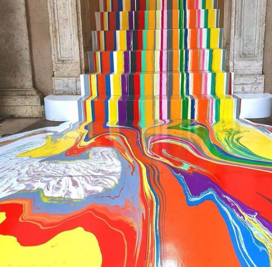 Poured Staircase by Ian Davenport, 2022