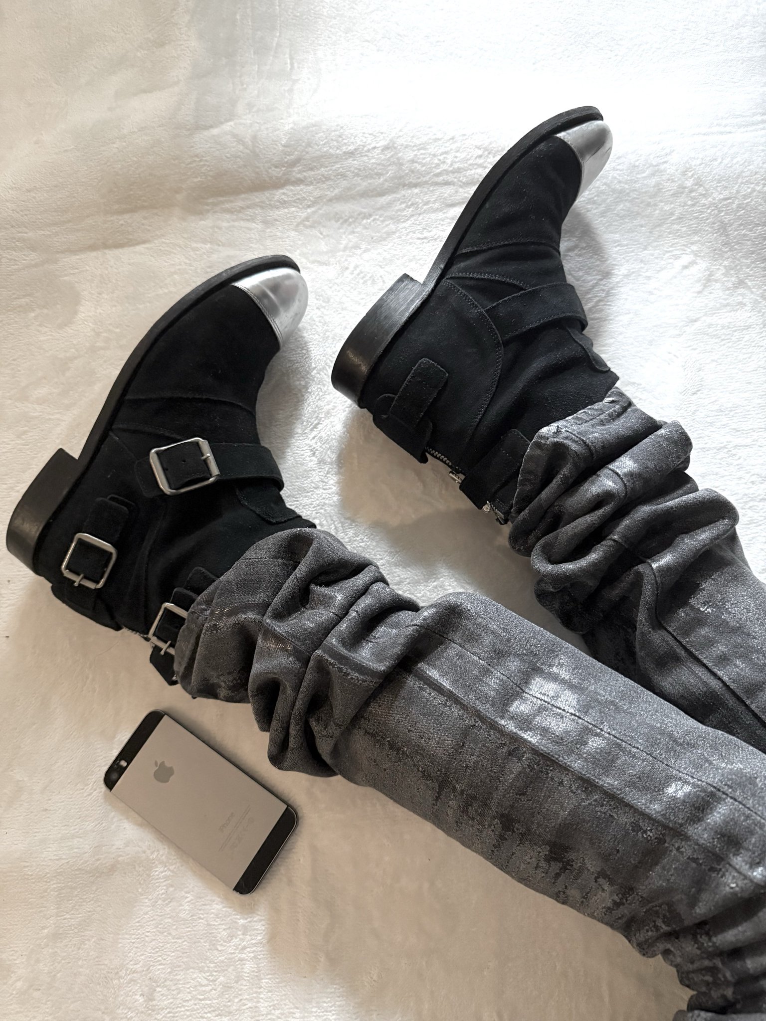 Balmain X H&M Silver Toe Chukkas