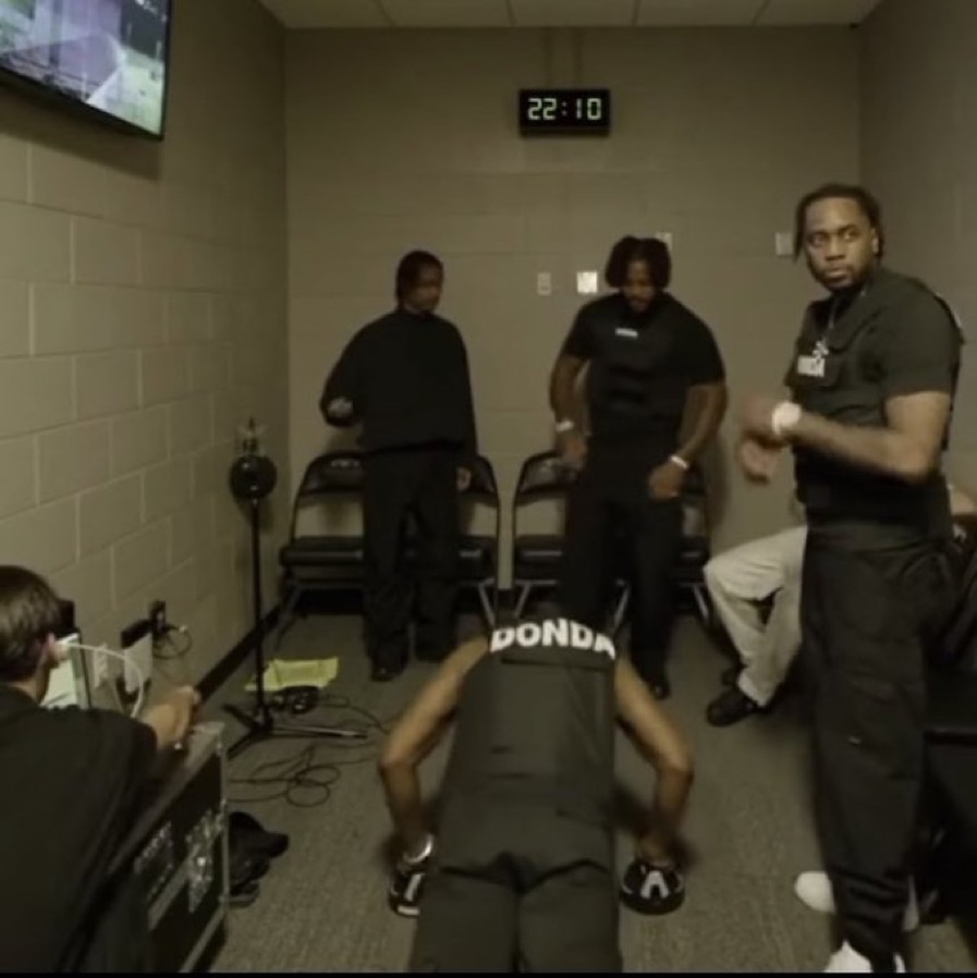Screen Cap from Kanye West's DONDA Livestream, 2021